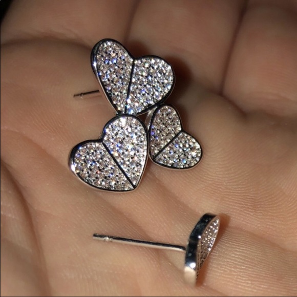 PP AAA CZ Hearts inside Heart Petals 27mm Sz 8.5 - Picture 7 of 8